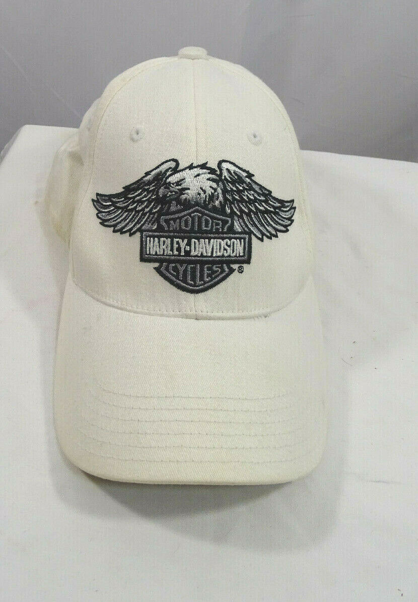 Harley Davidson Womens White  Hat Black  Embroidery Ball Cap